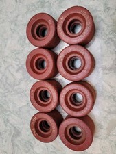 Vintage Vanguard Platinum Precision Roller Skate Wheels Red Vanathane Set of 8 picture