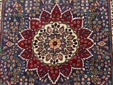 7x10 BLUE ANTIQUE ORIENTAL RUG HAND-KNOTTED purple vintage fine handmade 6x9 ft picture