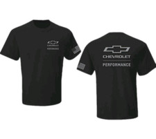 NEW CHEVY PERFORMANCE USA FLAG BLACK  SHORT SLEEVE MENS COTTON TEE SHIRT D7893 picture