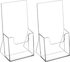 MaxGear Acrylic Brochure Holder, 4 Inch Countertop Pamphlets 4''x9'', clear picture