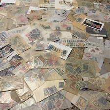 VINTAGE WORLDWIDE FOREIGN STAMP GLASSINES LOT FRANCE CANADA GERMANY UK ESTATE picture