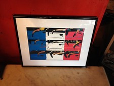 Contemporary Likely 1980's French Flag Print w/ Cars picture