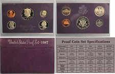 1987-S United States Mint Proof Set Coins 1987 Birth Year Set US Box Coa Mirror picture