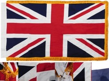 3x5 Embroidered UK United Kingdom British Sleeve Fringe 100% Cotton Flag 3'x5' picture