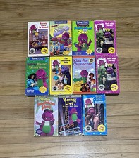 11 Vintage Barney The Dinosaur VHS Tape Lot 90s Educational Sing A Long *READ* picture