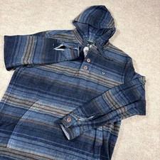Vissla Descanso Shirt Mens Large Multicolor Striped Hooded Popover Long Sleeve picture
