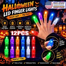 12Pcs Halloween Finger Lights LED Projector Rings Home Party Favor Trick Treat picture