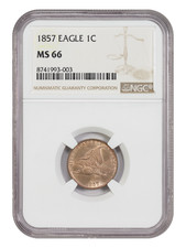 1857 1C Flying Eagle NGC MS66 - Flying Eagle Cent - Popular Type Coin picture