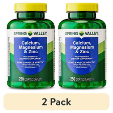 (2 pack) Spring Valley Calcium, Magnesium & Zinc Plus Vitamin D3 Coated 250 Ct picture