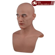 Avi Realistic Silicone Mask Full Headwear Men Mask for Crossdresser Halloween picture
