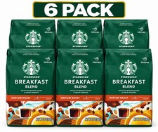 LOT OF 6 Starbucks Breakfast Blend Medium Roast Ground Coffee - 12 Oz EACH picture