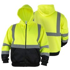 Hi-Visibility Safety Thermal Zippered Hoodie (Lime Green/Black) picture