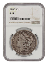 1892-S $1 NGC Fine 12 - Morgan Dollar - Scarce Date picture