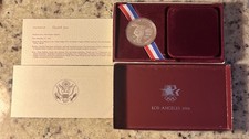 1984-S Los Angeles Olympic Commemorative Silver Dollar $1 Proof w/ Box picture
