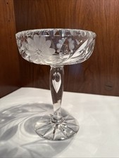 ABCG Ideal Brillant Cut Crystal Glass Compote Biltmore Teardrop Steam Antique picture