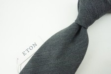 Eton Cloud Gray Tinsel Striped Silk Blend Tie Brand New With Tags picture