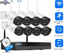 Hiseeu 5MP WIFI 8CH IP 2K NVR Outdoor Wireless Security Camera System CCTV Audio picture