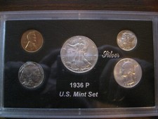 1936 P US Silver Mint Set Brilliant Uncirculated Very Nice picture