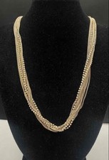 Sterling Silver 925 Multi-Strand 13-Chain Necklace 15