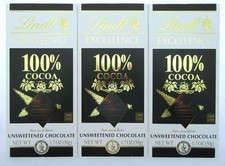 Lindt 100% Cocoa Unsweetened Chocolate 1.7 ounce ~ Lot of 3 picture