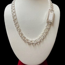 Solid 925 Sterling Silver 6.5mm Greek Style Chino Link Chain - Brand New picture