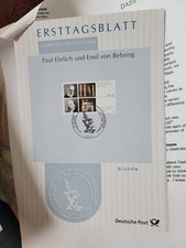 Paul Ehrlich und Emil von Behring dated 9/2004 stamp (2) picture