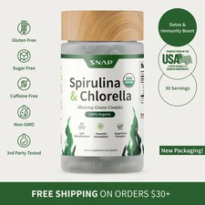 Snap Supplements Spirulina + Chlorella 30 Servings Capsules 1 Bottle picture