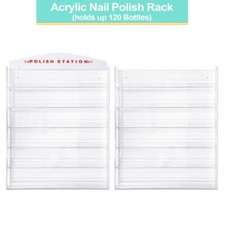 Acrylic Nail Polish Wall Rack Display (Holds 32, 60, 72, or 96 Bottles) Mirror picture