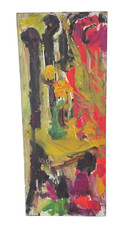 Mid Century MCM Abstract Multi Color Oil Painting Signed Goldheim 1904-2002 picture