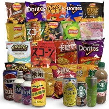 Imported Asian Japanese Chips and Drinks Sampler – 4 Unique Beverages, 6 Unique picture