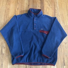 Patagonia Men’s Synchilla Snap-T Pullover Men’s Size Large Blue Red Fleece 25580 picture