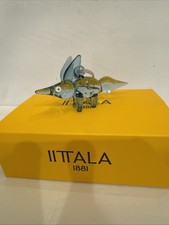 iittala Vulpes Ornament Blue Lead-Free Glass Design Finland Art 4 3/8” Long picture
