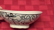 Antique Chinese Ming Dynasty Blue & White Export Ware Pottery Bowl 6