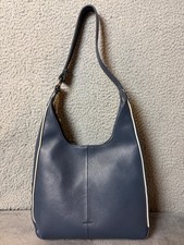 Hammitt Tim Med Handbag Nautical Navy Hobo Shoulder Bag White Trim Silver Tone picture