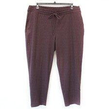 J. Jill Women's Plus Burgundy Fleece Knit Elastic Waist Tapered SWEATPANTS 4X picture