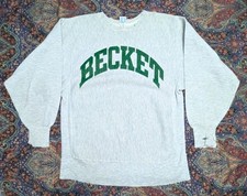 VTG 90s Champion USA Becket Massachusetts Distressed Reverse Weave Sweatshirt L picture