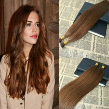 12A RUSSIAN 100g/100 STRAND PRE-BONDED KERATIN NAIL l TIPS HAIR AUBURN BROWN 30# picture