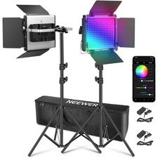 Neewer Upgraded RGB660 PRO II 50W RGBWW LED Video Panel 2-Light Kit picture
