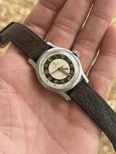 Helbros Incabloc Manual Wind 17J Shock-Resist Black/White Dial 33mm picture