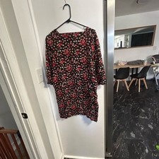 GAP Black and Red Floral Long Sleeve Dress picture