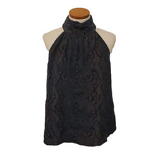Joie 'Erola' Silk Mock-Neck Sleeveless Halter Top Peacock Print Size Large NWT picture