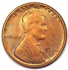 1926-S Lincoln Wheat Cent Penny 1C - Uncirculated Details (UNC MS) - Rare Date picture