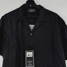 NEW Casa Moda Couture Mens Black Monogram Woven Camp Shirt Medium NWT picture
