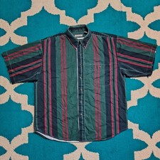 Vintage 90s Bugle Boy Striped Button Up Shirt picture