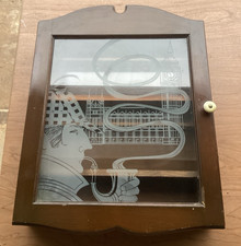Vintage Sherlock Holmes Pipe Cabinet Etched Glass Display Case picture