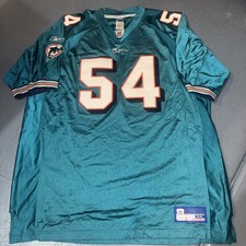 Vintage Reebok Authentic Miami Dolphins Zach Thomas #54 Jersey Size 56 3XL NFL picture