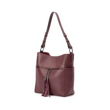 Women’s Leather Tote Bag Large Capacity Shoulder Purse – Wine Red picture