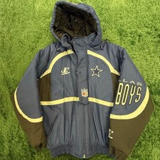 90s Dallas Cowboys Heavy Duty Puffer Style Jacket w/ Hood Sz Medium Vintage picture