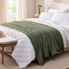 Better Homes & Gardens Cypress Green Chenille Gauze Bed Blanket, Full/Queen picture