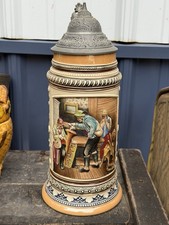 Vintage Marzi Remy German Beer Stein 1L Mold 5161 Humorous Tuba Prank Scene picture